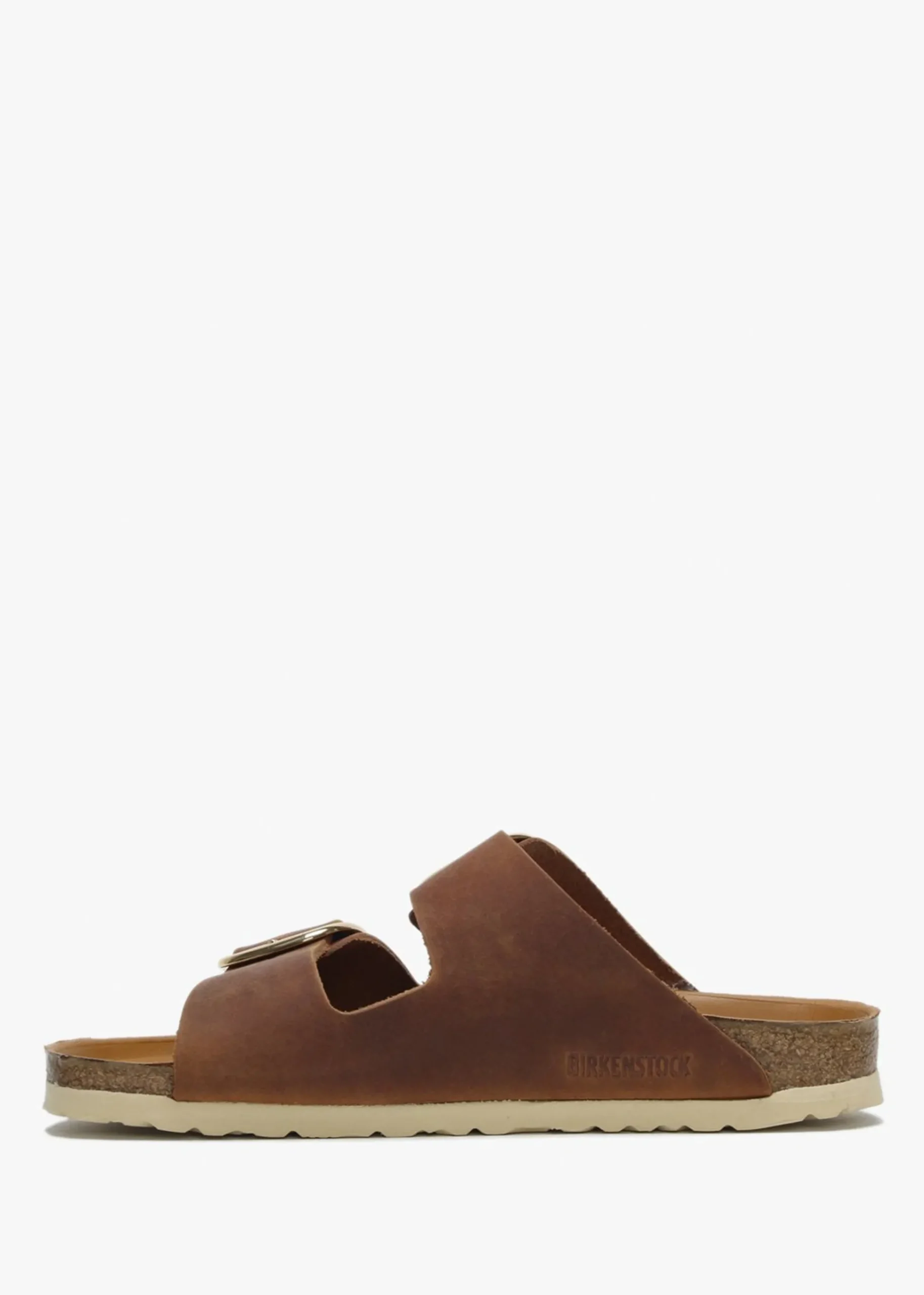 Arizona Big Buckle Tan Leather Two Bar Mules