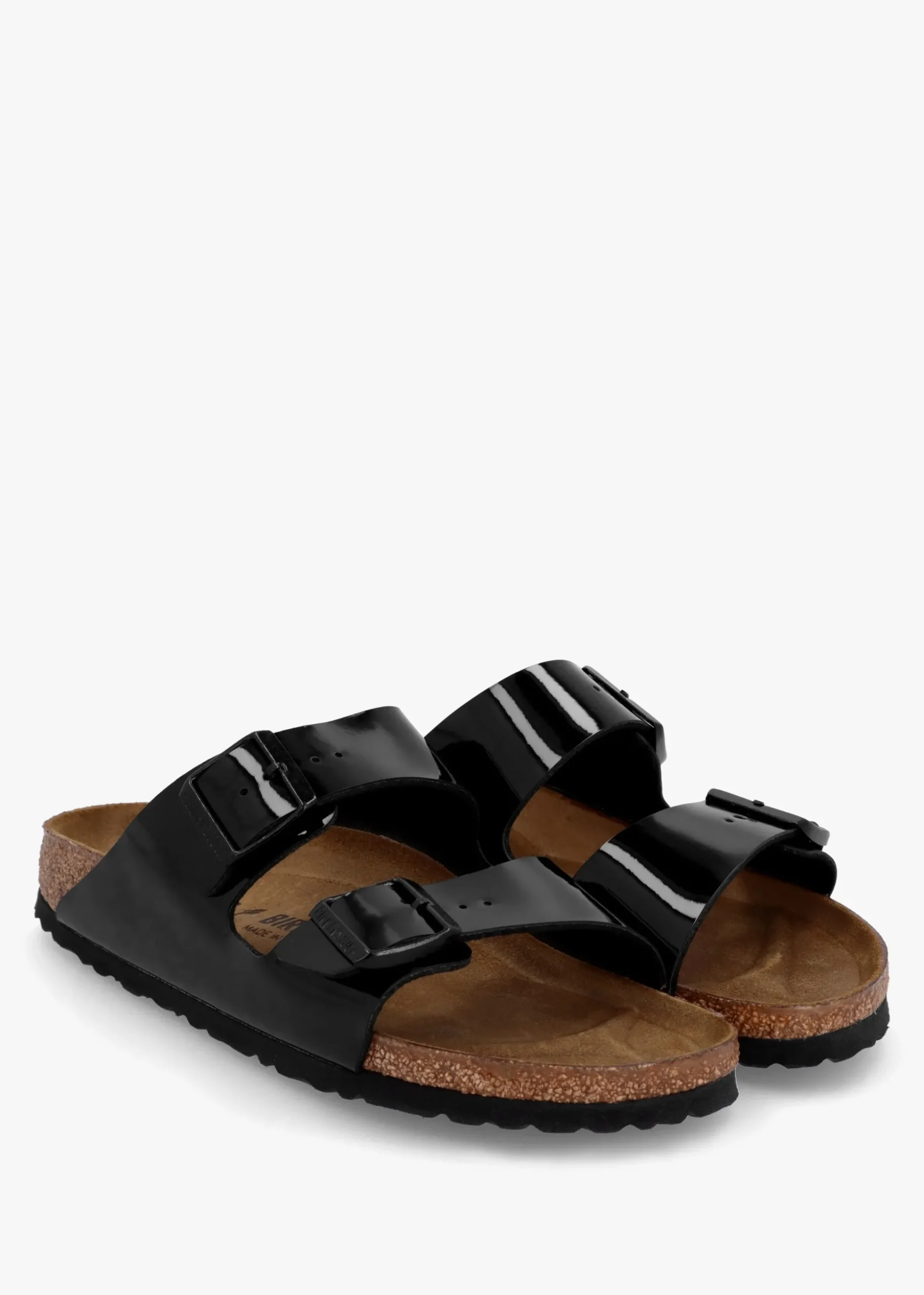 Arizona Birko-Flor Black Patent Two Bar Mules