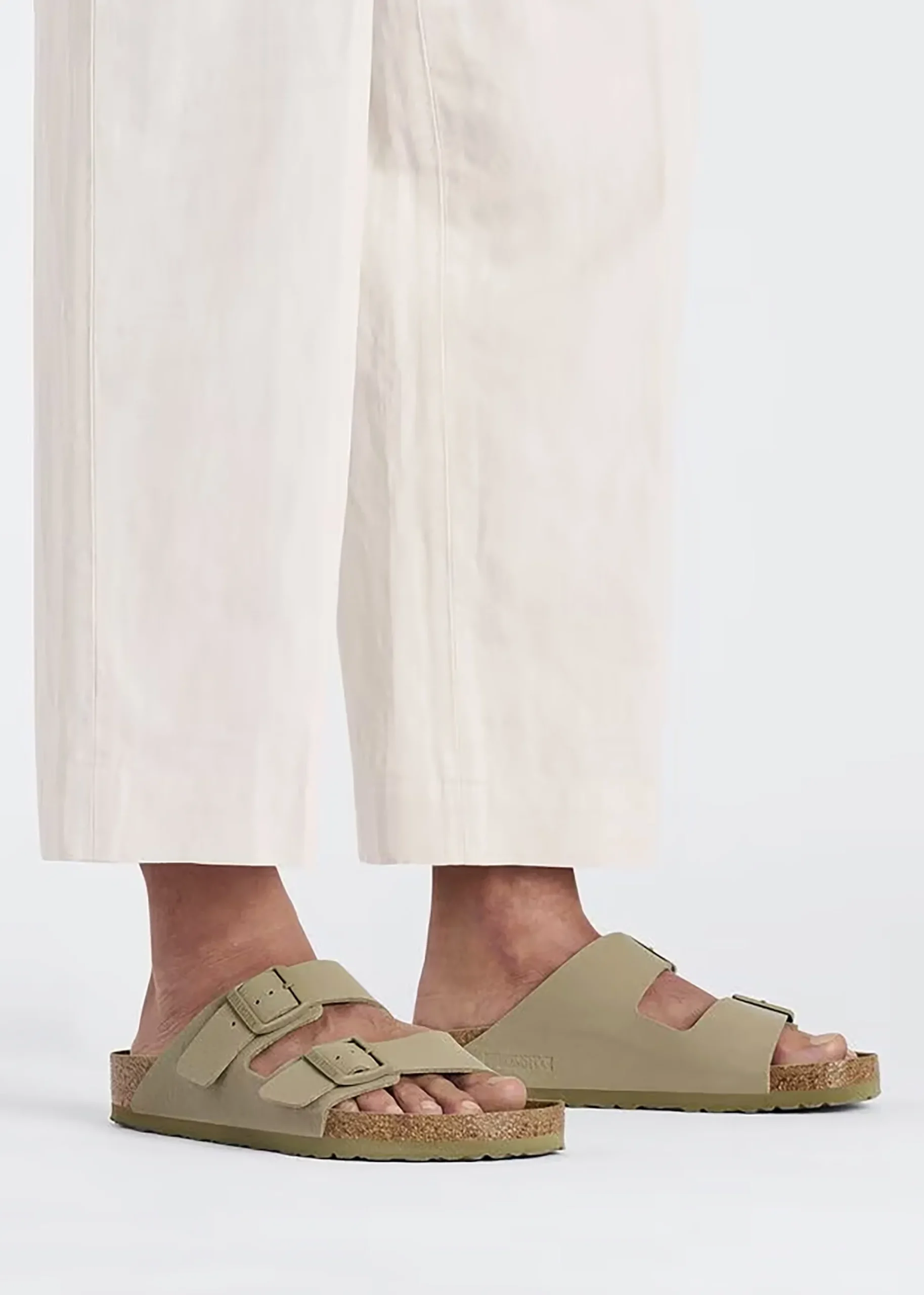 Arizona Birko-Flor Faded Khaki Two Bar Mules