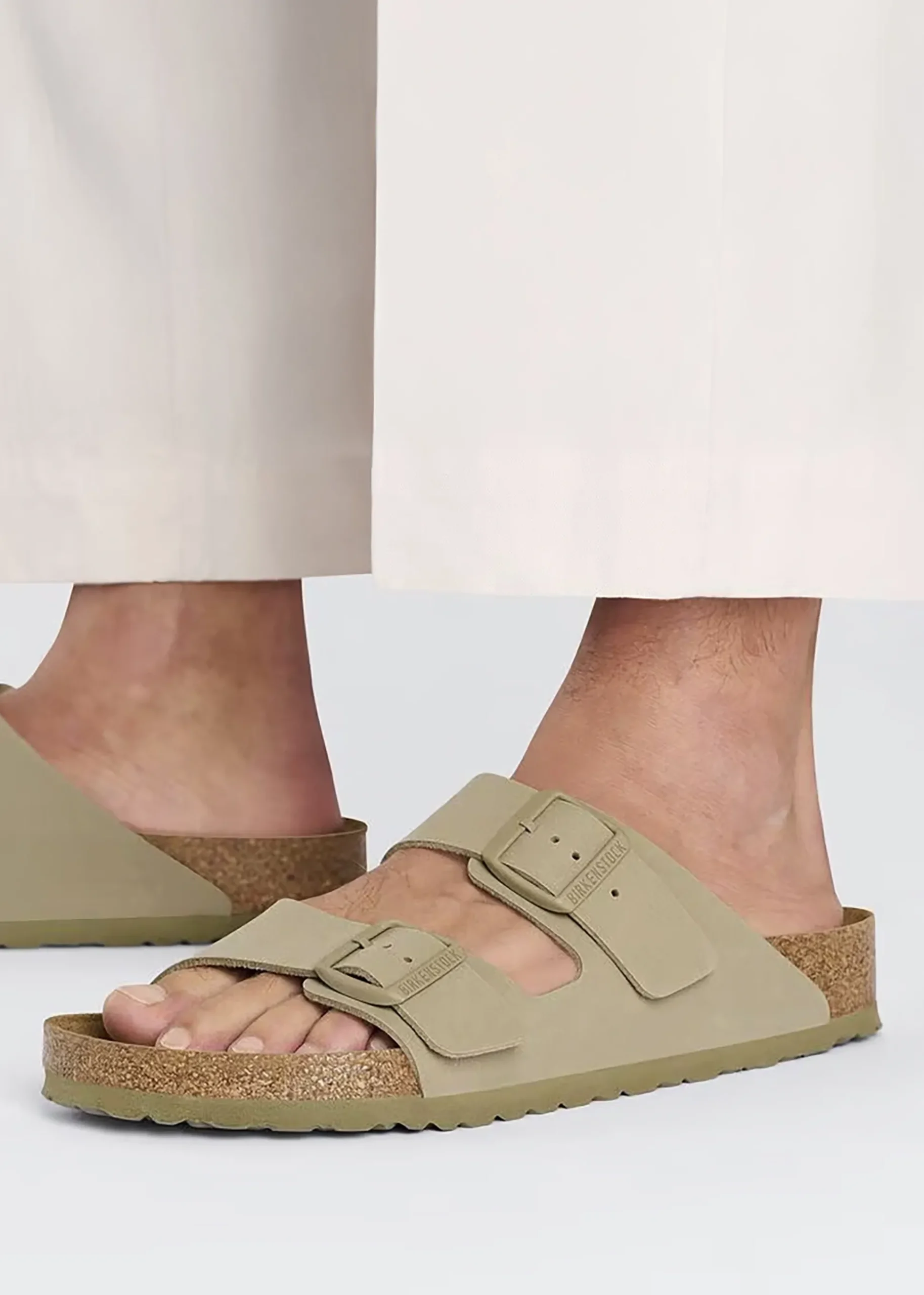 Arizona Birko-Flor Faded Khaki Two Bar Mules
