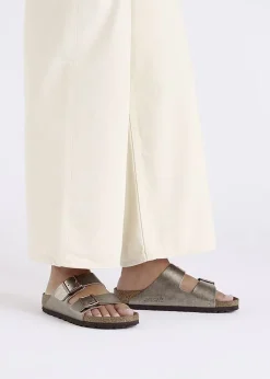 Arizona Birko-Flor Graceful Taupe Two Bar Mules