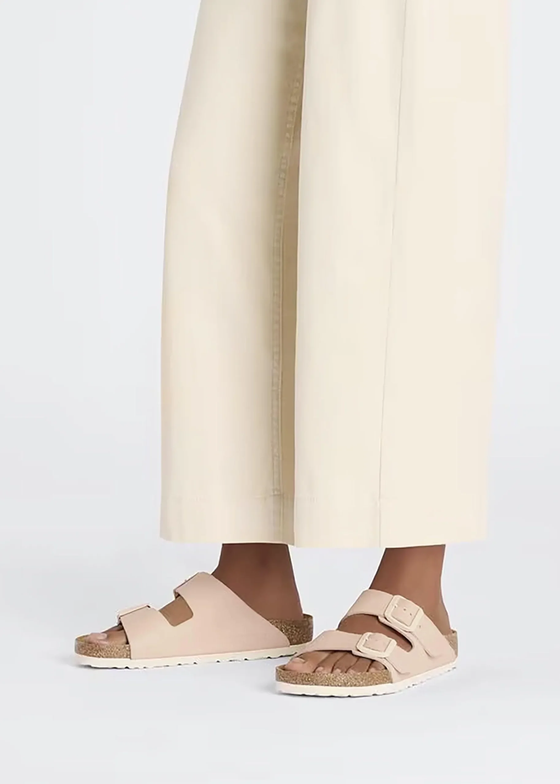 Arizona Birko-Flor New Beige Two Bar Mules