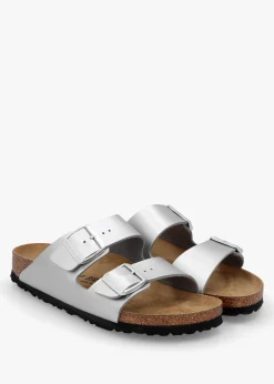 Arizona Birko-Flor Silver Two Bar Mules