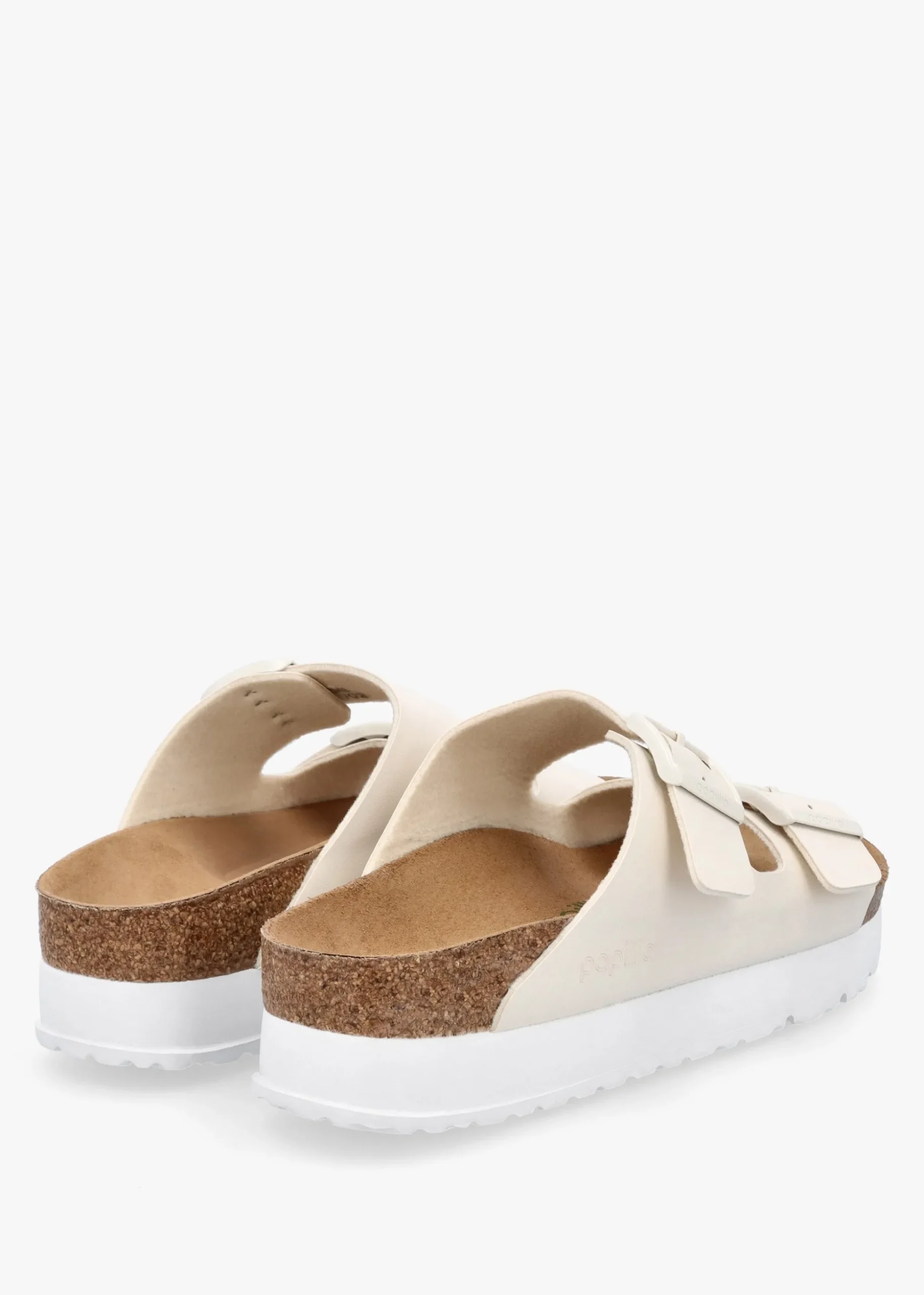 Arizona Pap Flex Platform Birko-Flor Eggshell Mules