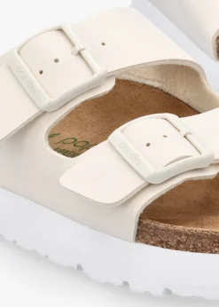 Arizona Pap Flex Platform Birko-Flor Eggshell Mules