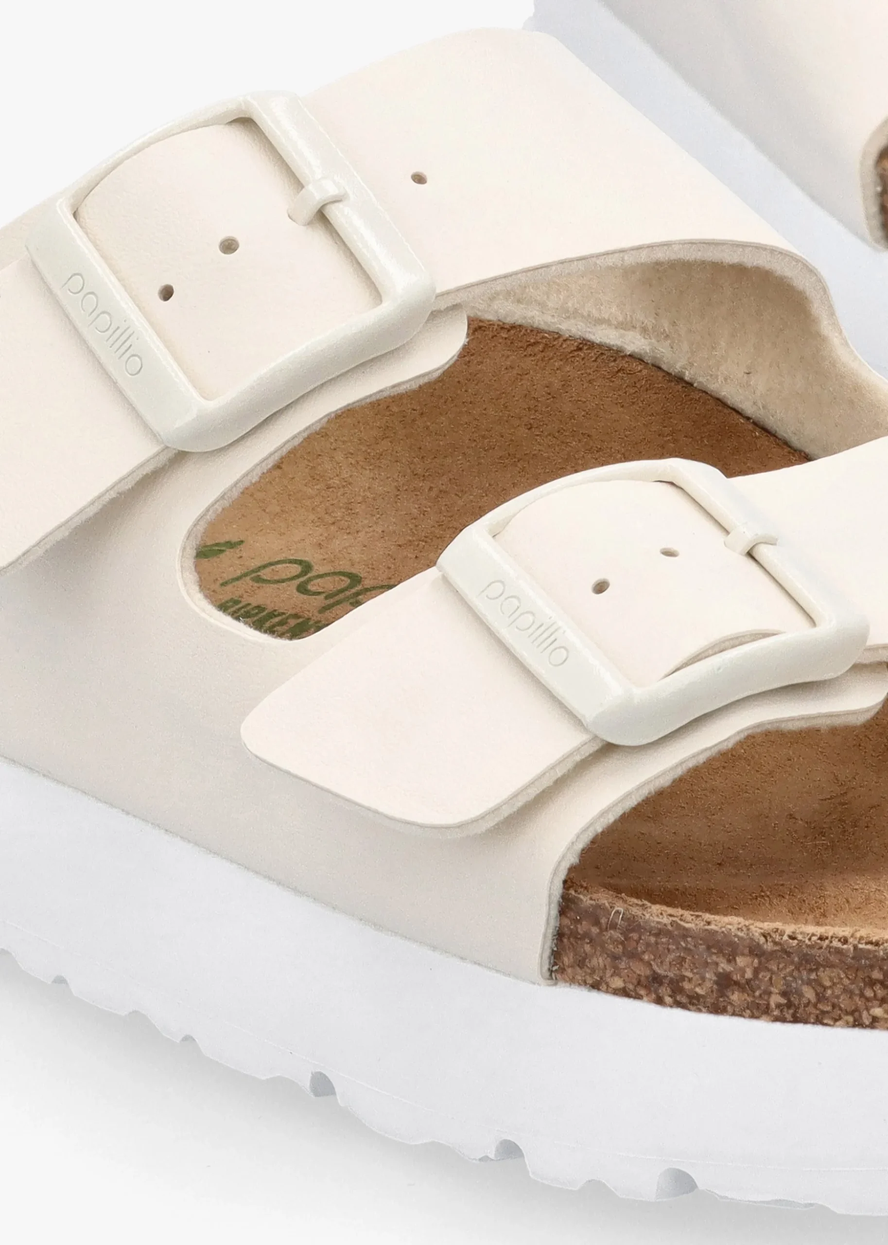 Arizona Pap Flex Platform Birko-Flor Eggshell Mules