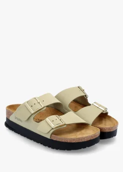 Arizona Pap Flex Platform Eucalyptus Nubuck Leather Mules