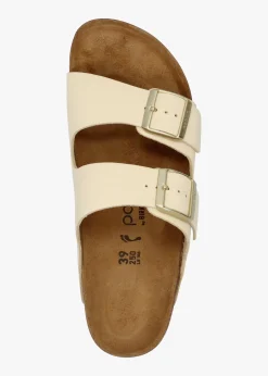 Arizona Pap Flex Platform Ecru Nubuck Leather Mules