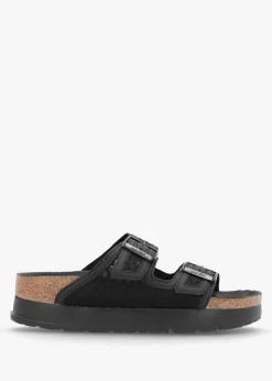 Arizona Pap French Piping Flex Platform Black Mules