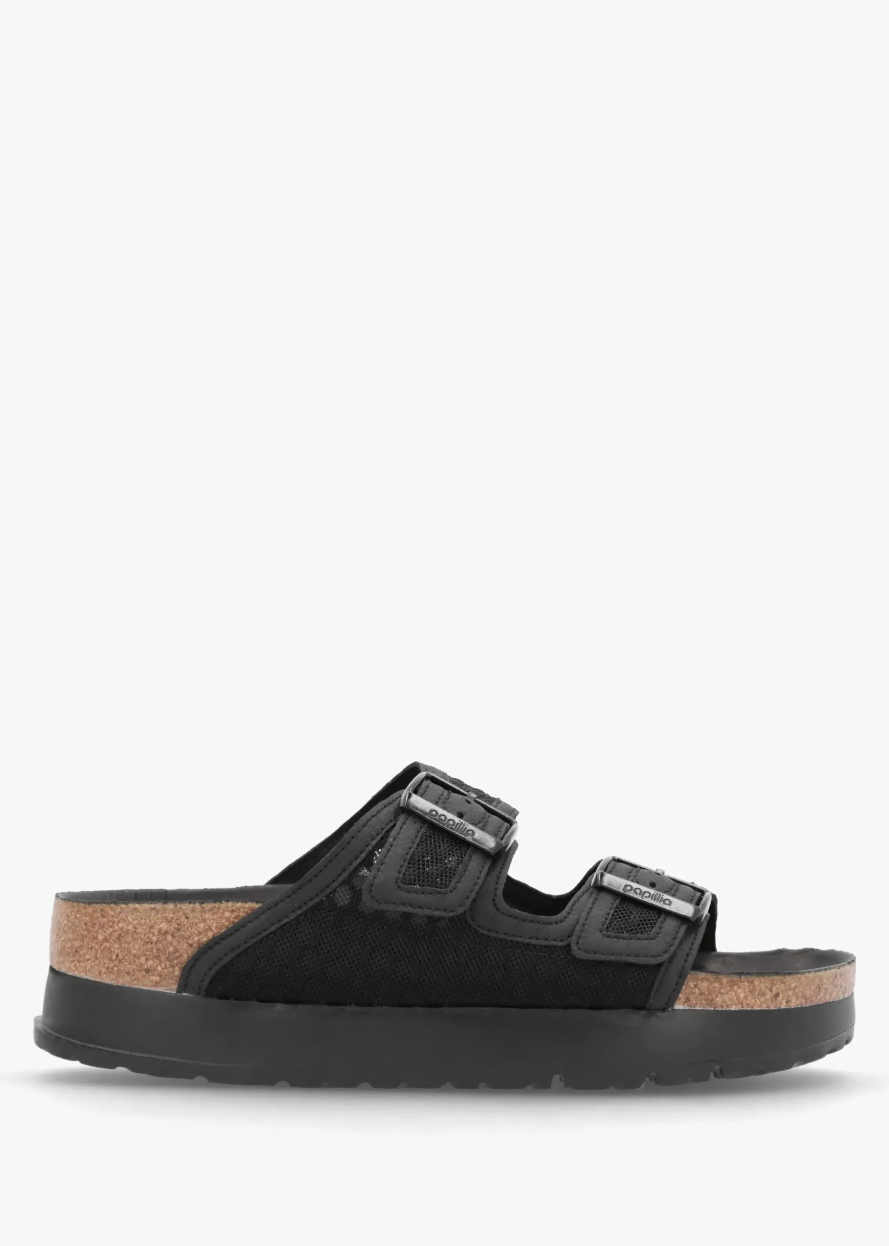 Arizona Pap French Piping Flex Platform Black Mules