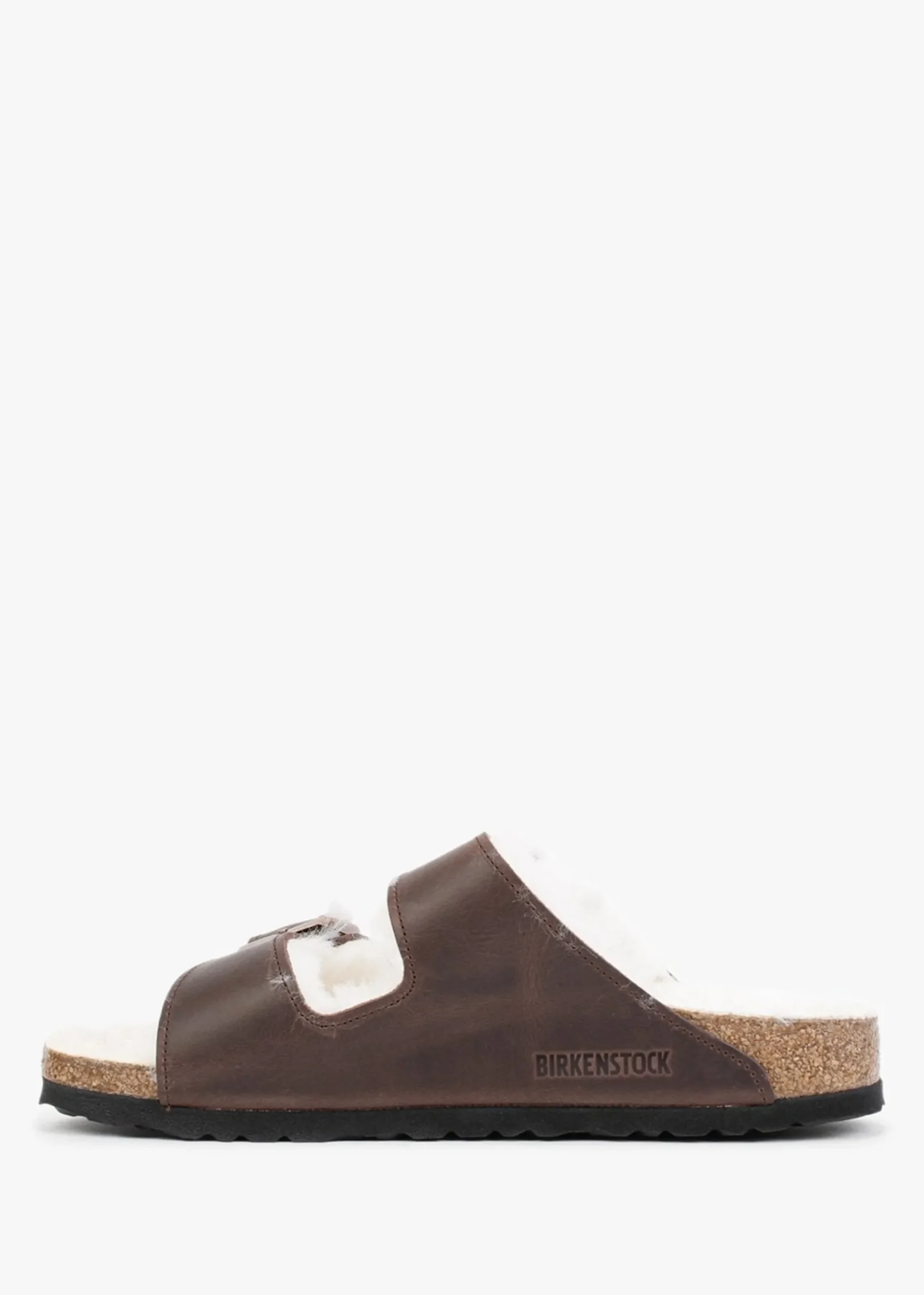 Arizona Shearling Habana Waxy Oiled Leather Two Bar Mules