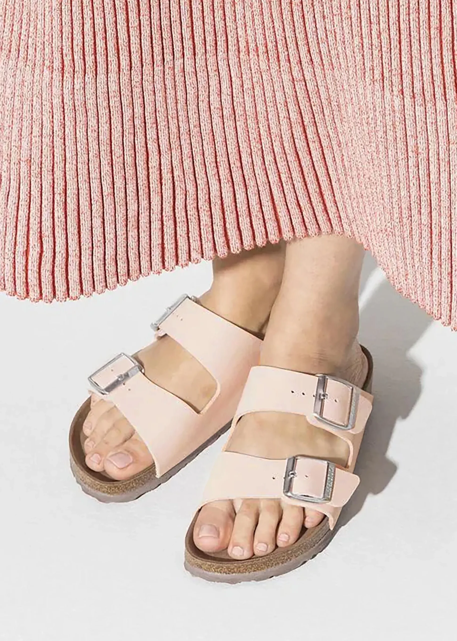 Arizona Vegan Light Rose Birko-Flor Two Bar Mules