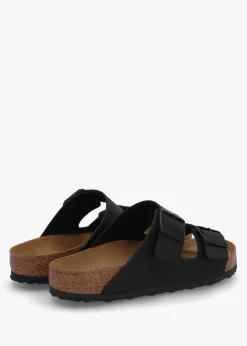 Arizona Wide Black Birko-Flor Two Bar Mules