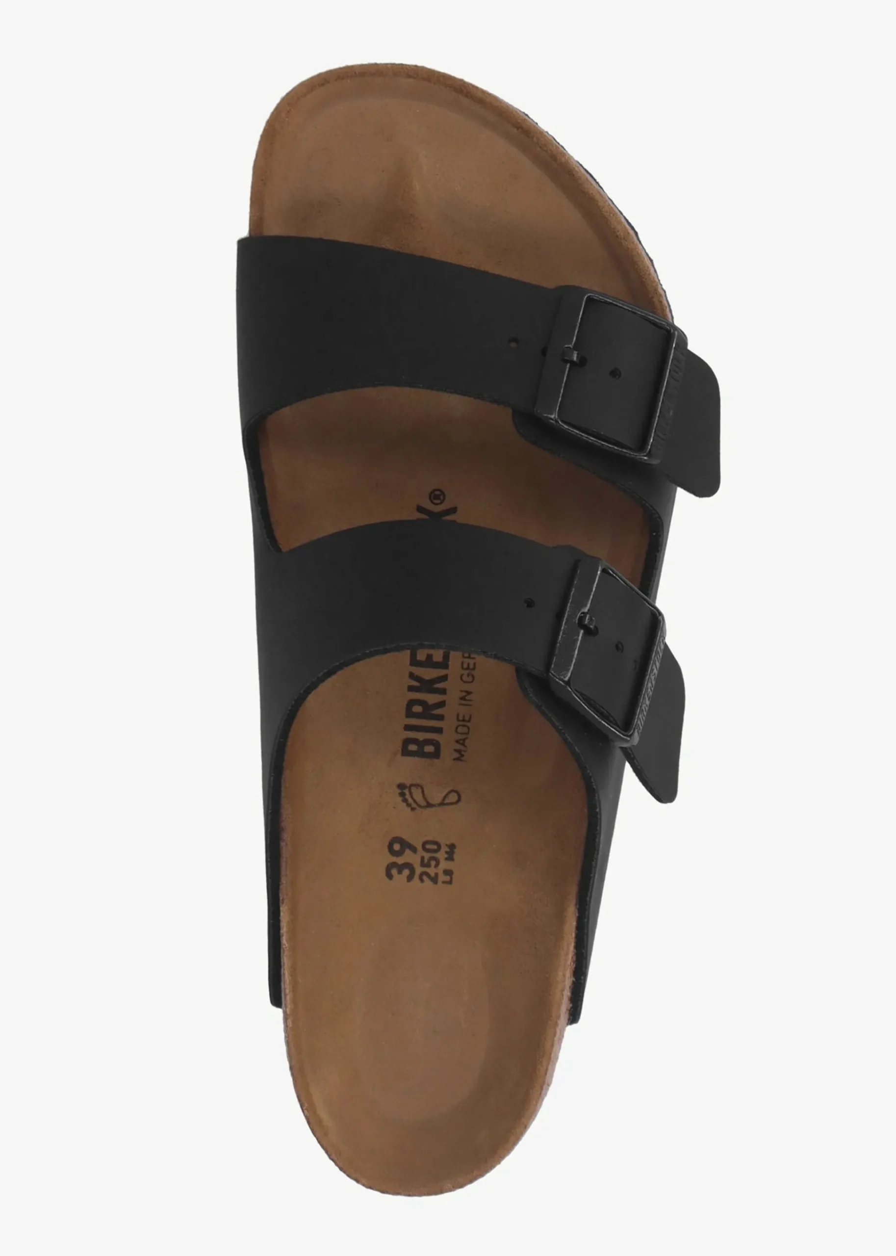Arizona Wide Black Birko-Flor Two Bar Mules