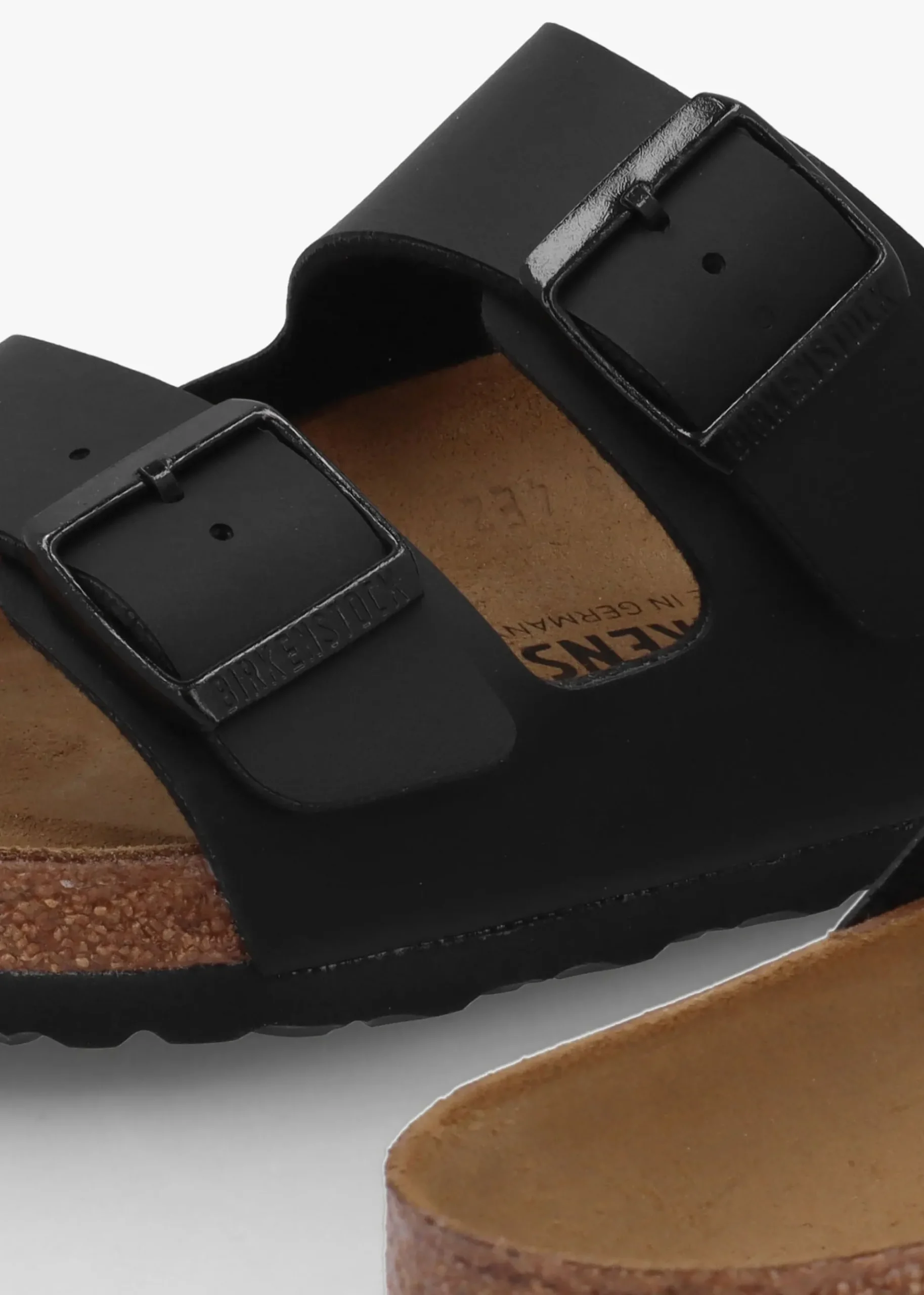 Arizona Wide Black Birko-Flor Two Bar Mules