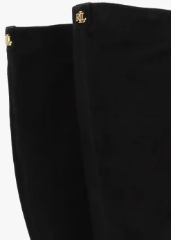 Artizan Black Suede Block Heel Knee Boots