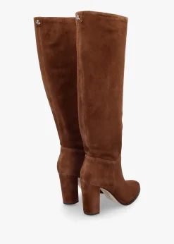 Artizan Brown Suede Block Heel Knee Boots