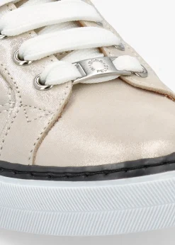 Arzon Diamond Quilted Stone Metallic Leather Trainers