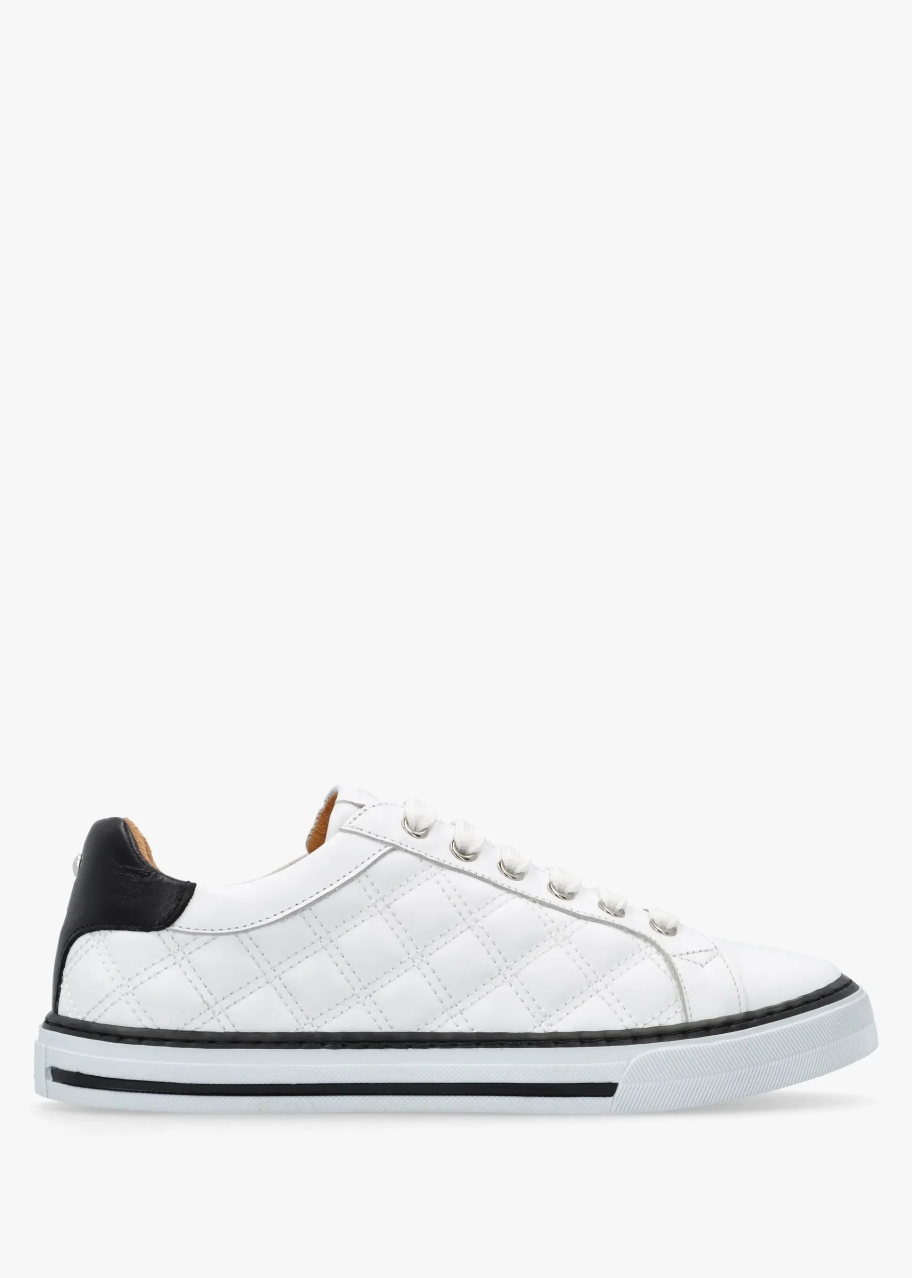 Arzon Diamond Quilted White Leather Trainers