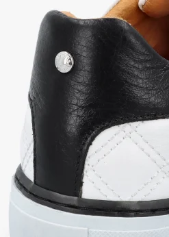 Arzon Diamond Quilted White Leather Trainers