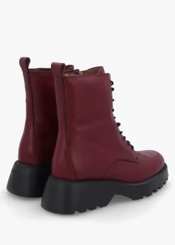Atari Burgundy Leather Ankle Boots