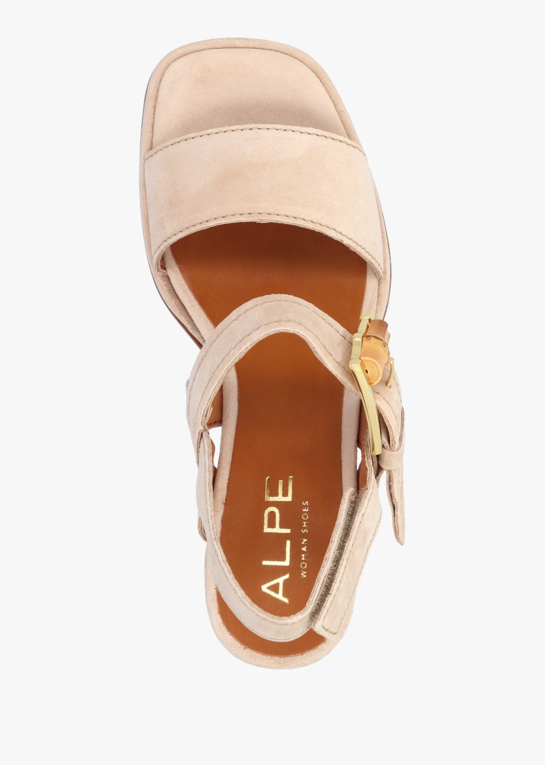 Athens Beige Suede Block Heel Platform Sandals