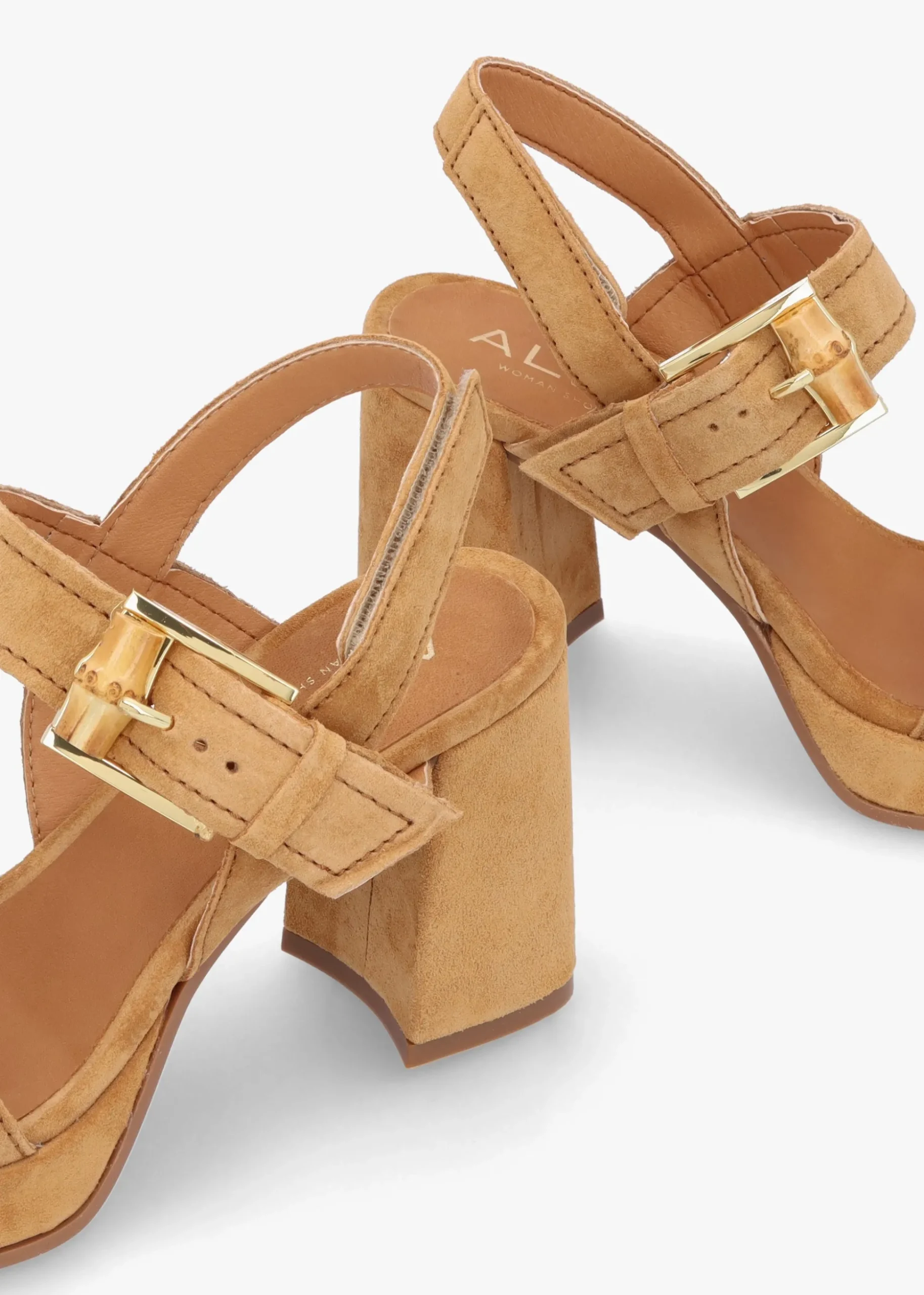 Athens Tan Suede Block Heel Platform Sandals