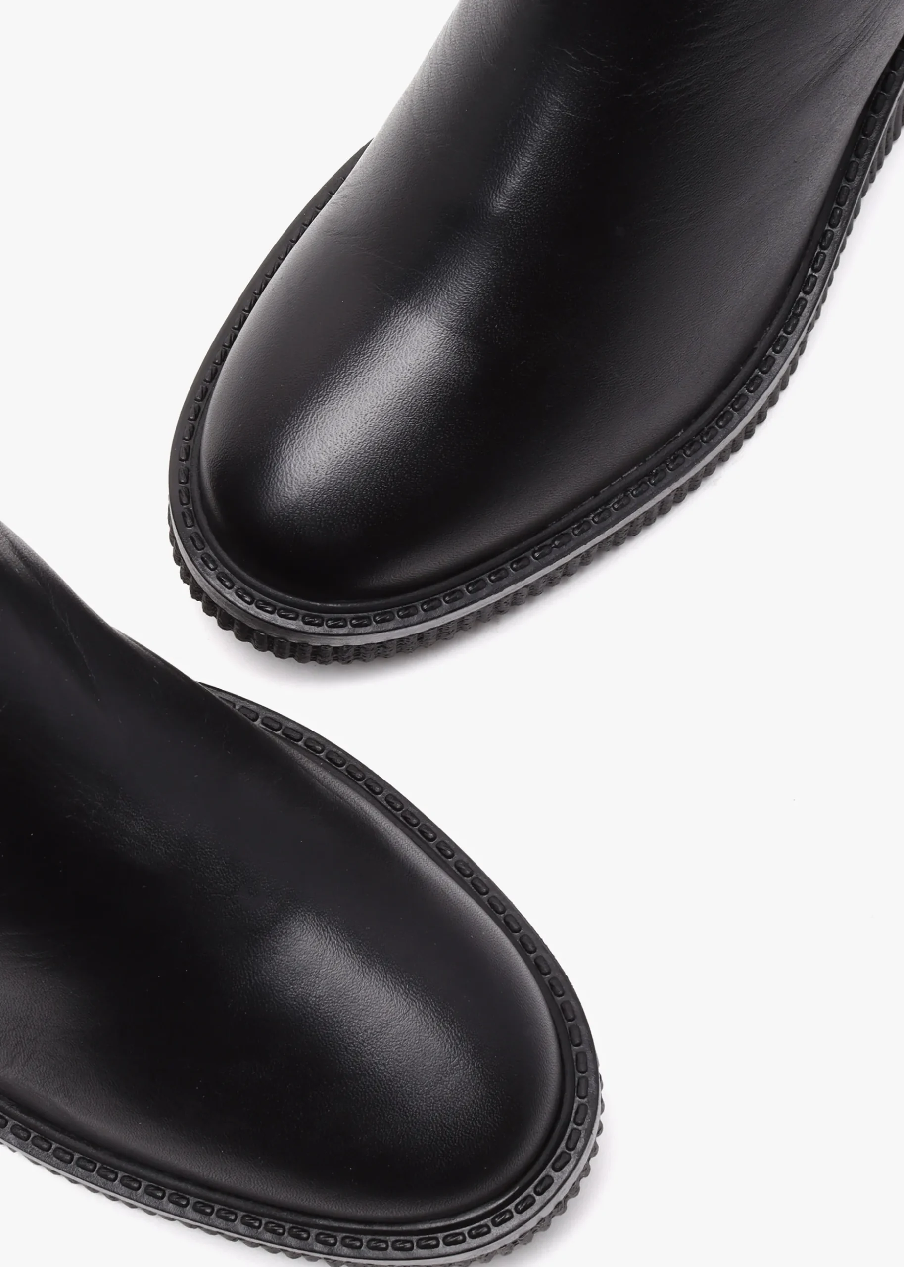 Audyn Black Leather Wedge Ankle Boots