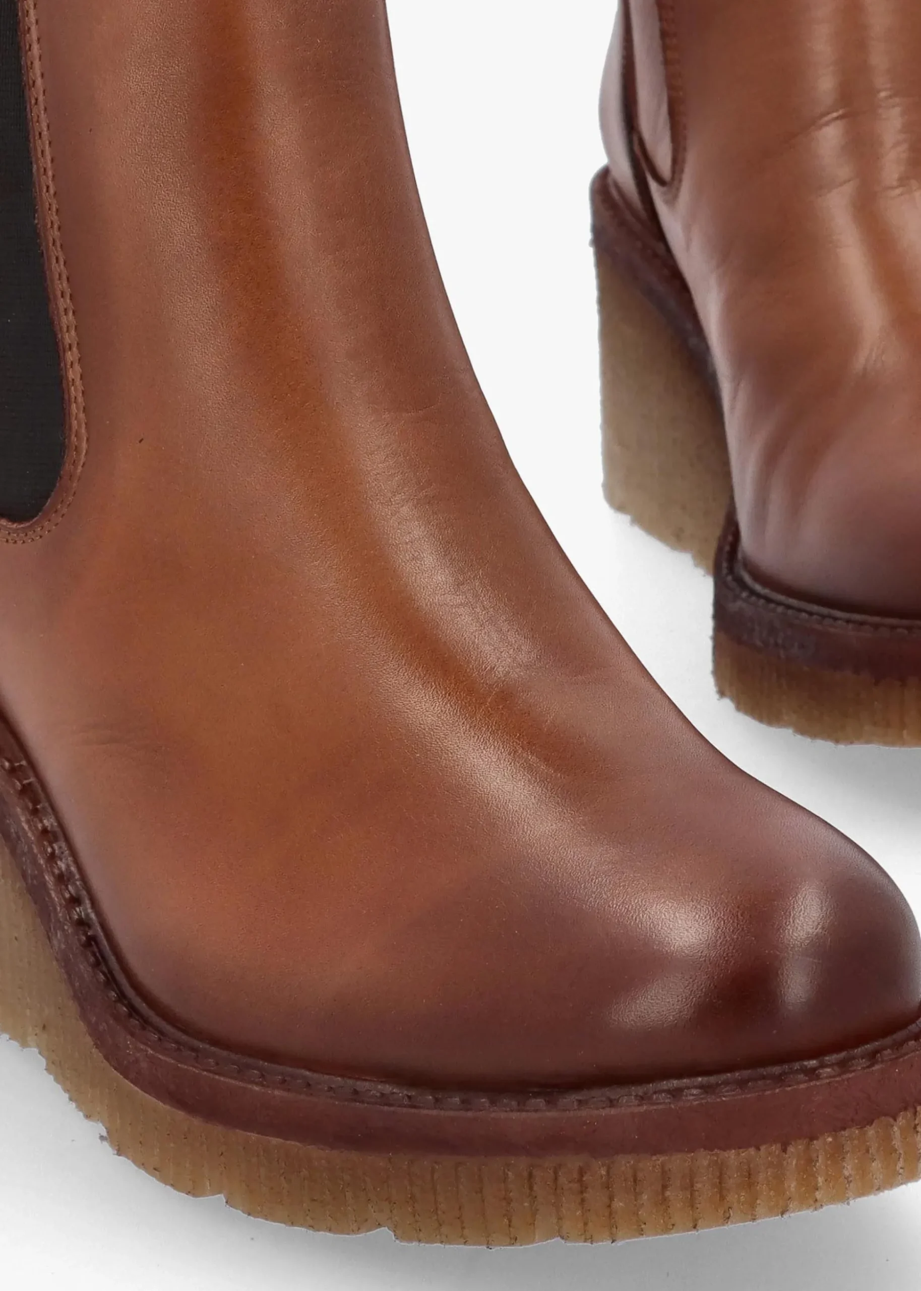 Audyn Tan Leather Wedge Ankle Boots