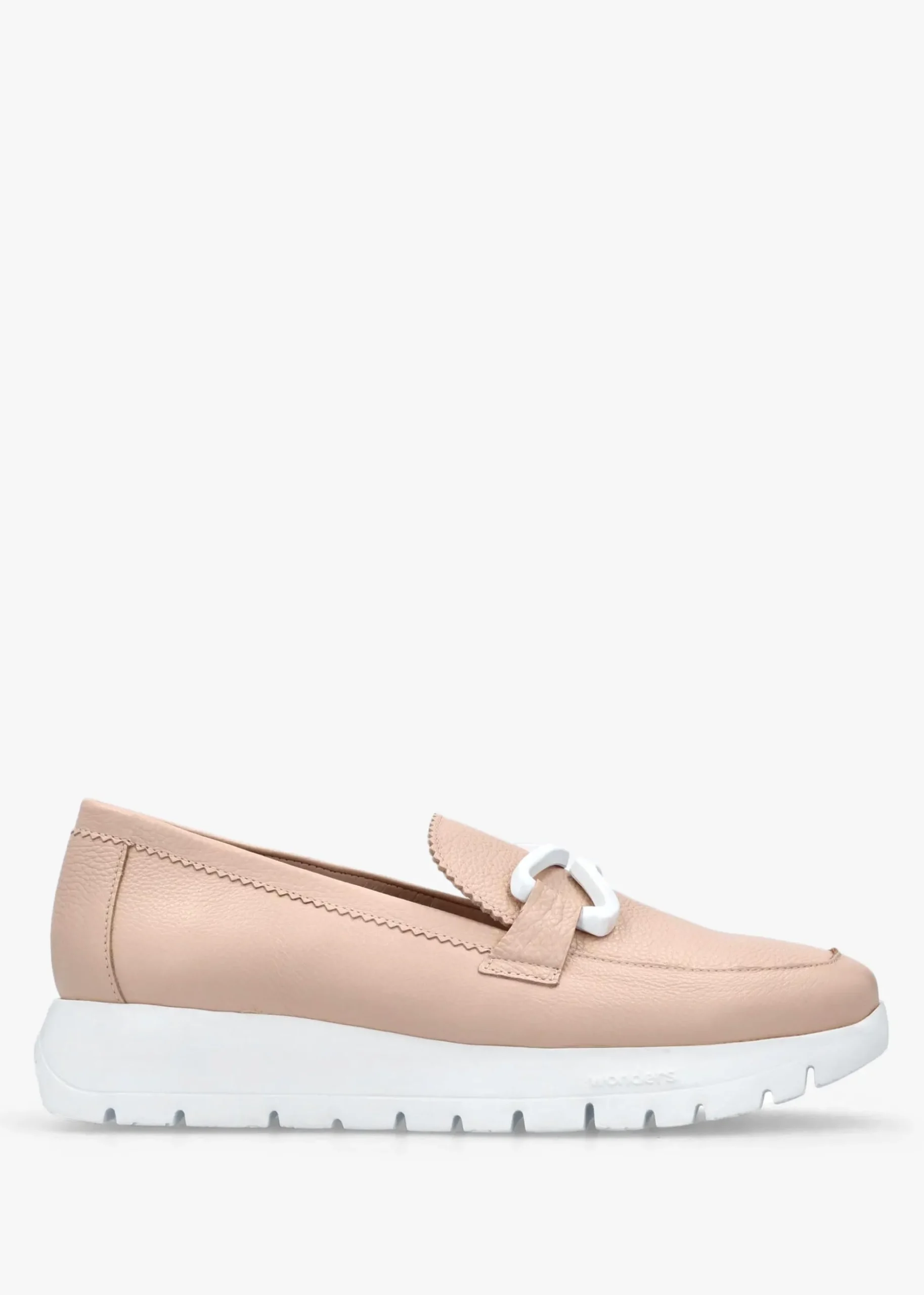 Aura Nude Pink Leather Loafers