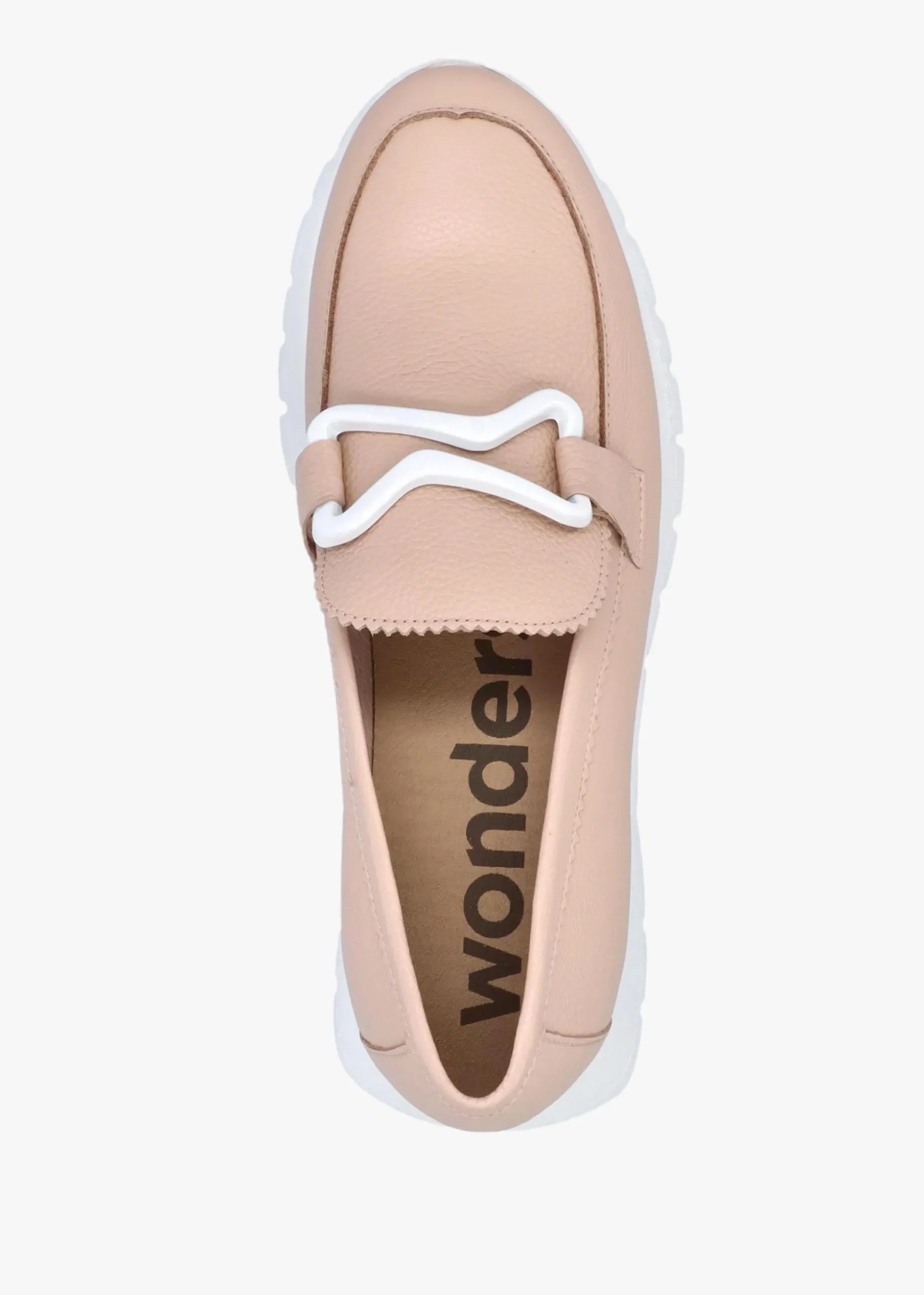 Aura Nude Pink Leather Loafers