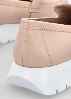Aura Nude Pink Leather Loafers