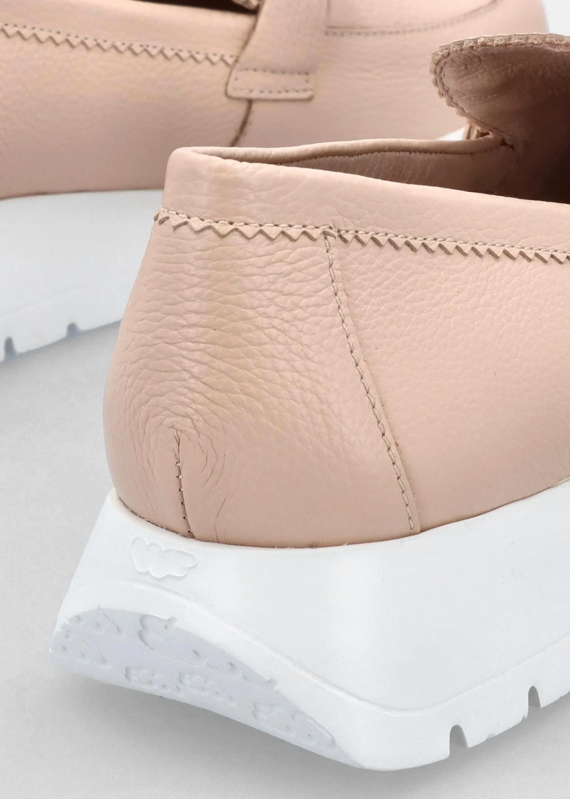 Aura Nude Pink Leather Loafers
