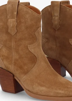 Austin Tan Suede Western Stacked Heel Ankle Boots