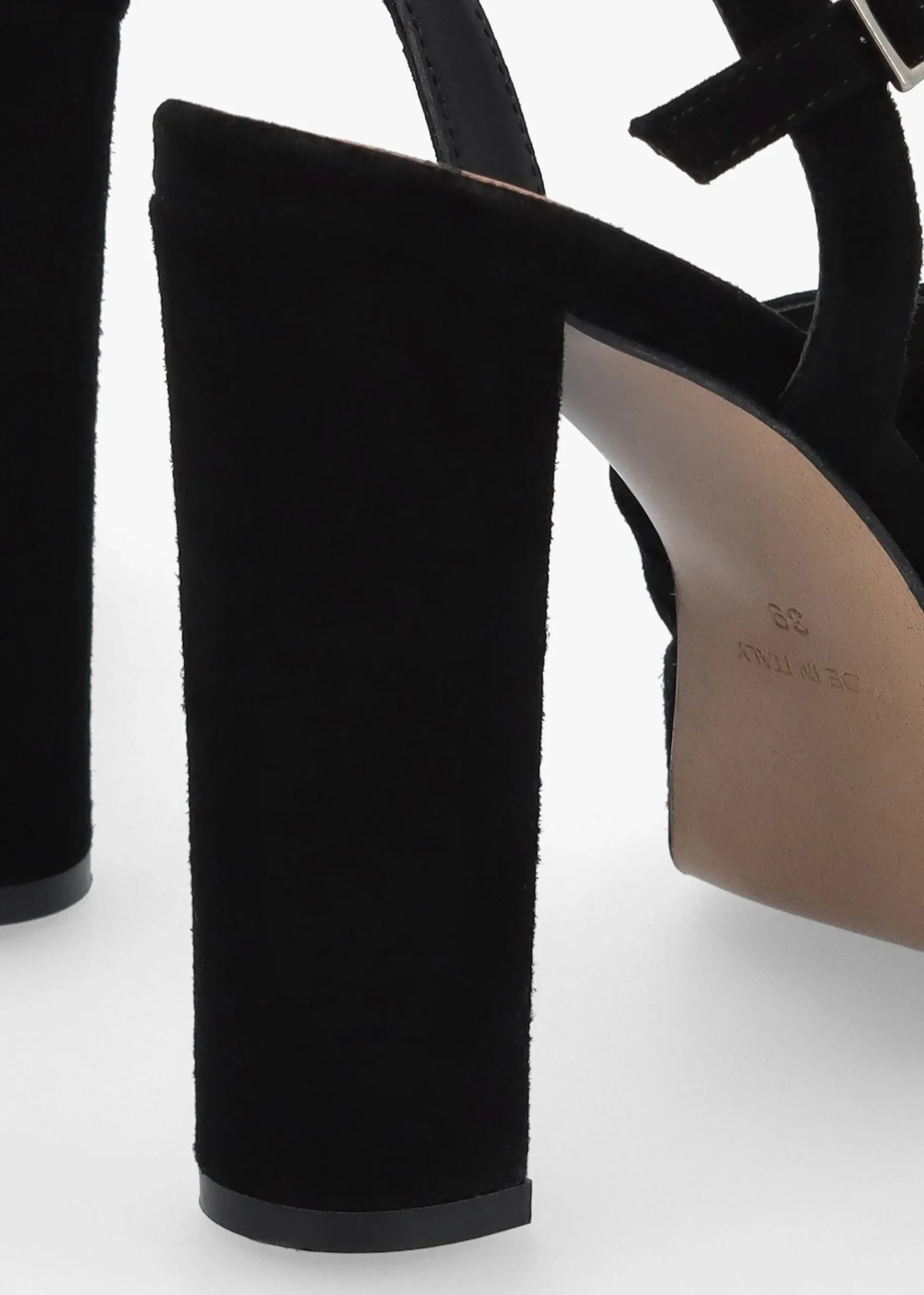 Avery Black Suede Platform Heeled Sandals