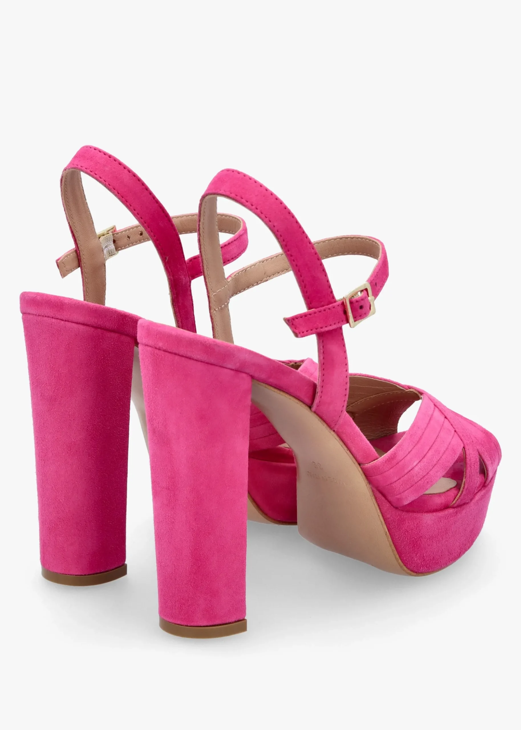 Avery Pink Suede Platform Heeled Sandals