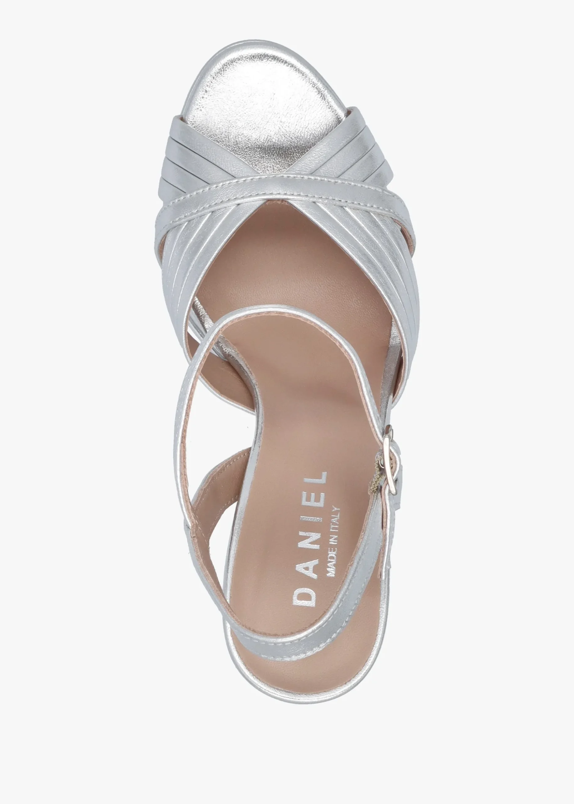 Avery Silver Leather Platform Heeled Sandals