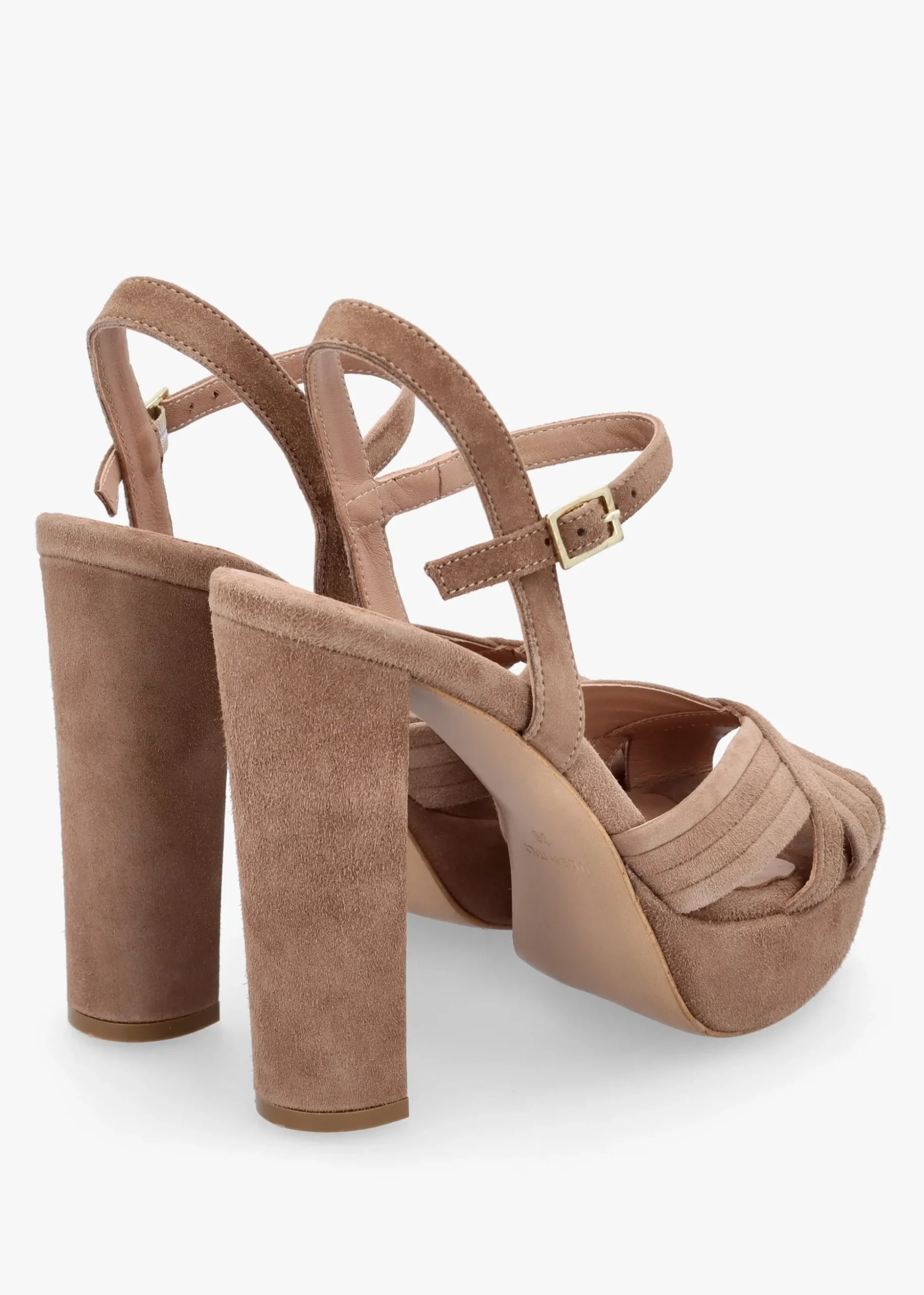 Avery Taupe Suede Platform Heeled Sandals