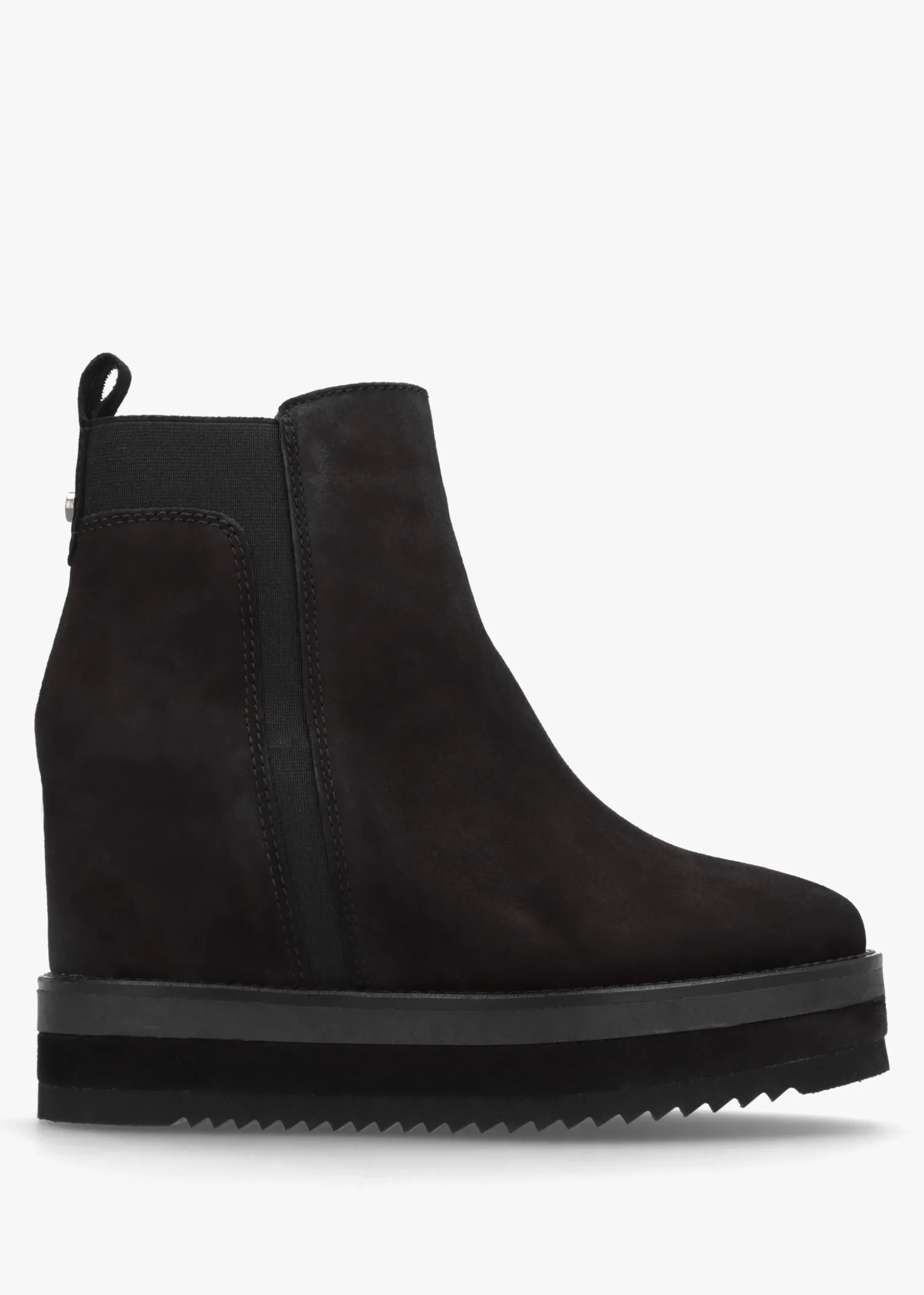Azure Black Suede Wedge Chelsea Boots