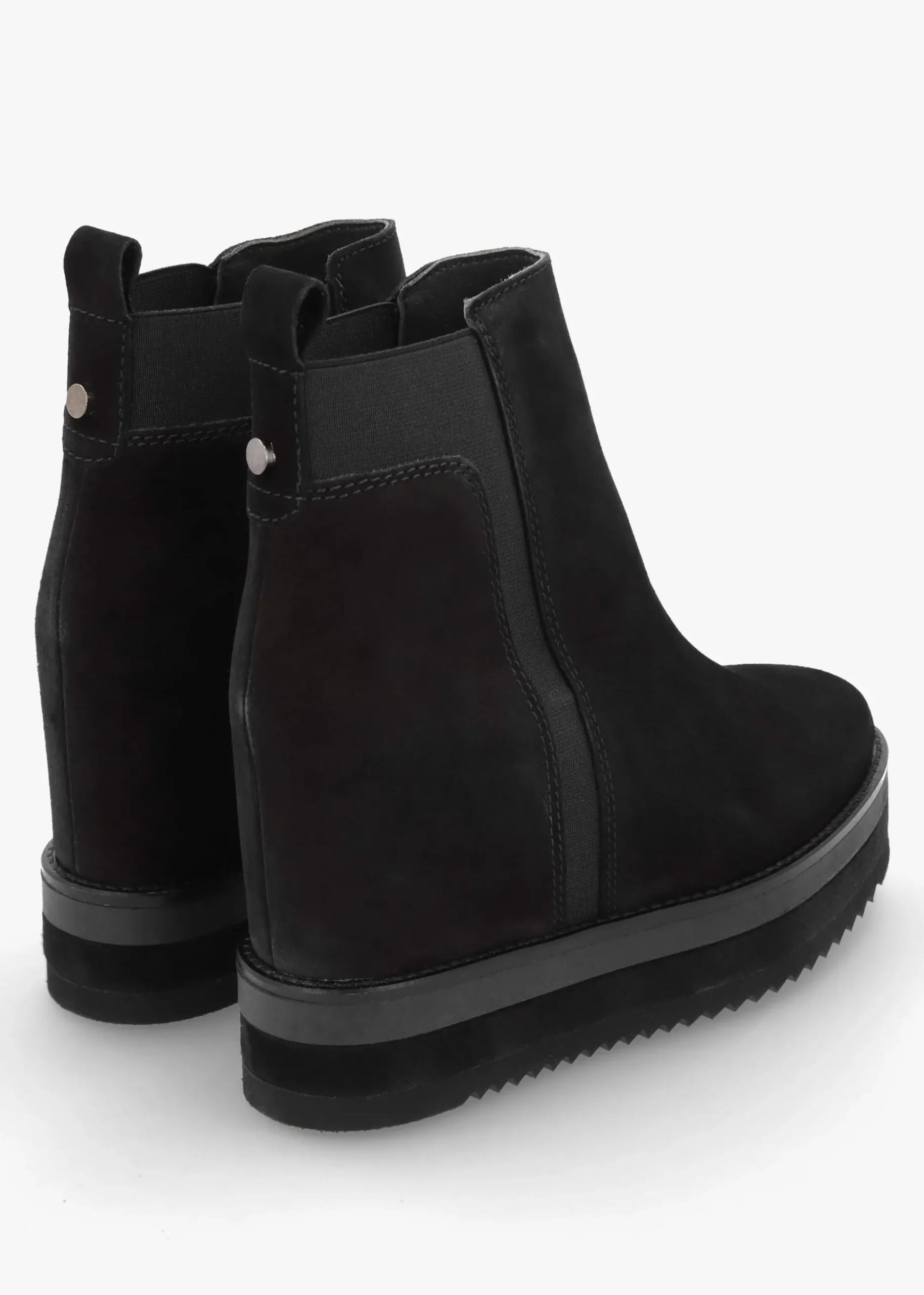 Azure Black Suede Wedge Chelsea Boots