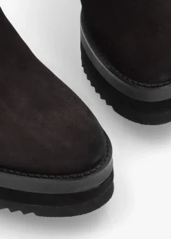 Azure Black Suede Wedge Chelsea Boots