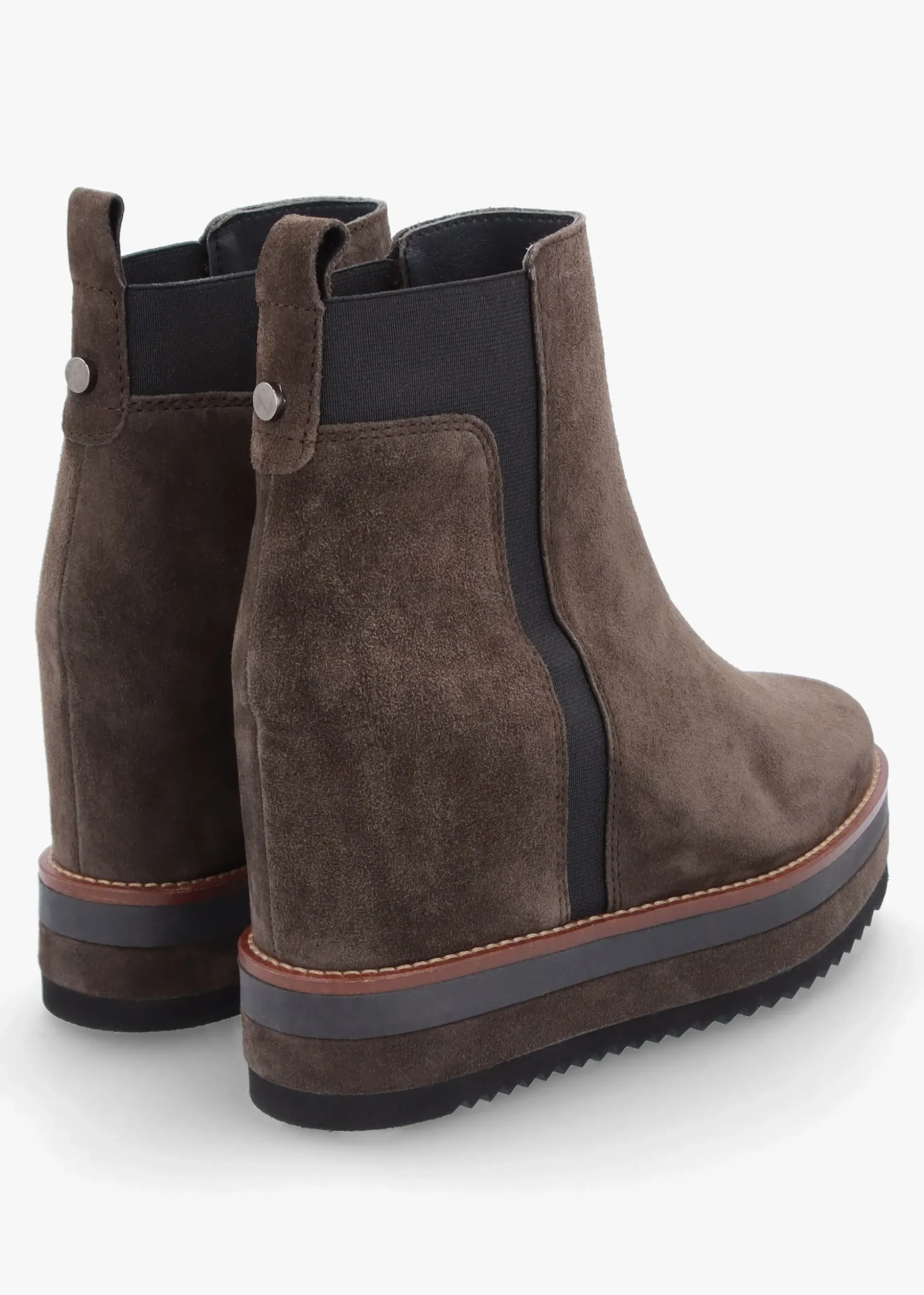Azure Brown Suede Wedge Chelsea Boots