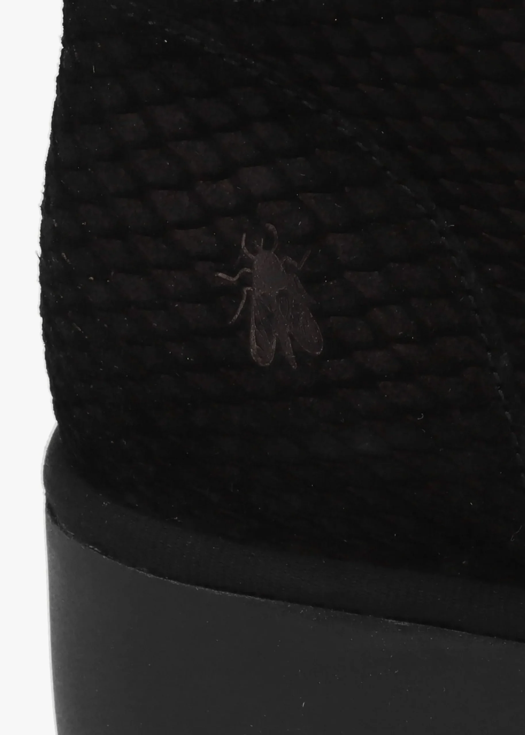 Baaz Black Reptile Suede Front Zip Wedge Ankle Boots
