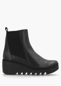 Bagu Black Leather Wedge Chelsea Boots
