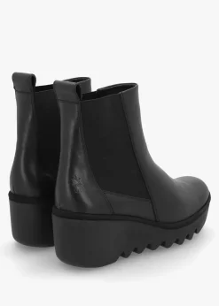 Bagu Black Leather Wedge Chelsea Boots