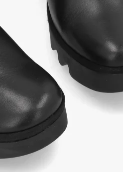 Bagu Black Leather Wedge Chelsea Boots