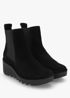 Bagu Black Suede Wedge Chelsea Boots