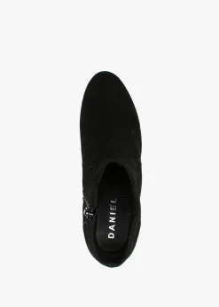 Barara Black Suede Western Ankle Boots
