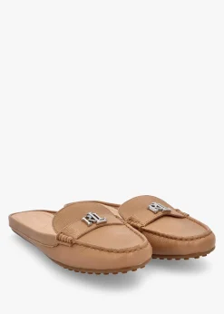 Barnsbury Pebbled Camel Leather Backless Mules