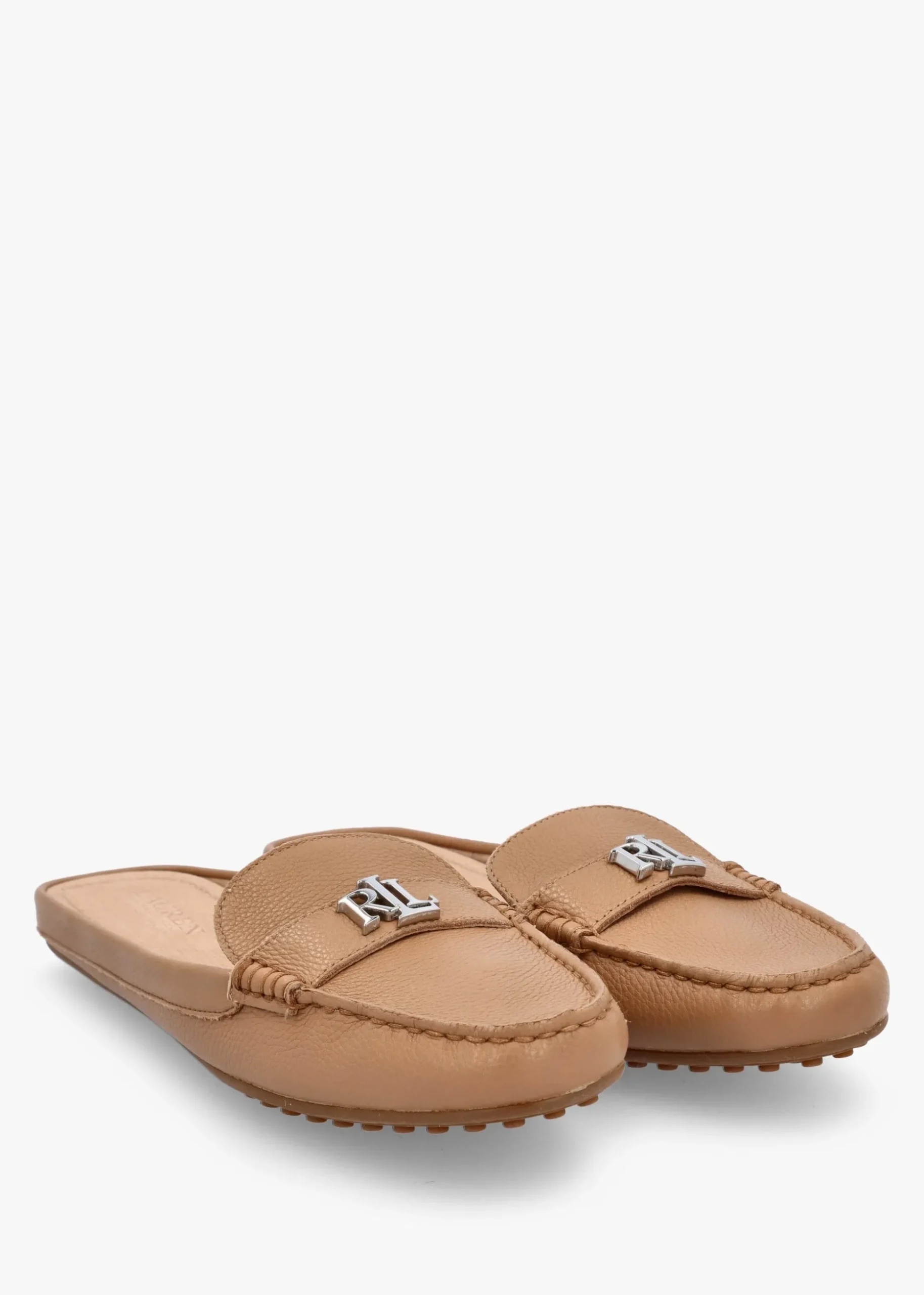 Barnsbury Pebbled Camel Leather Backless Mules